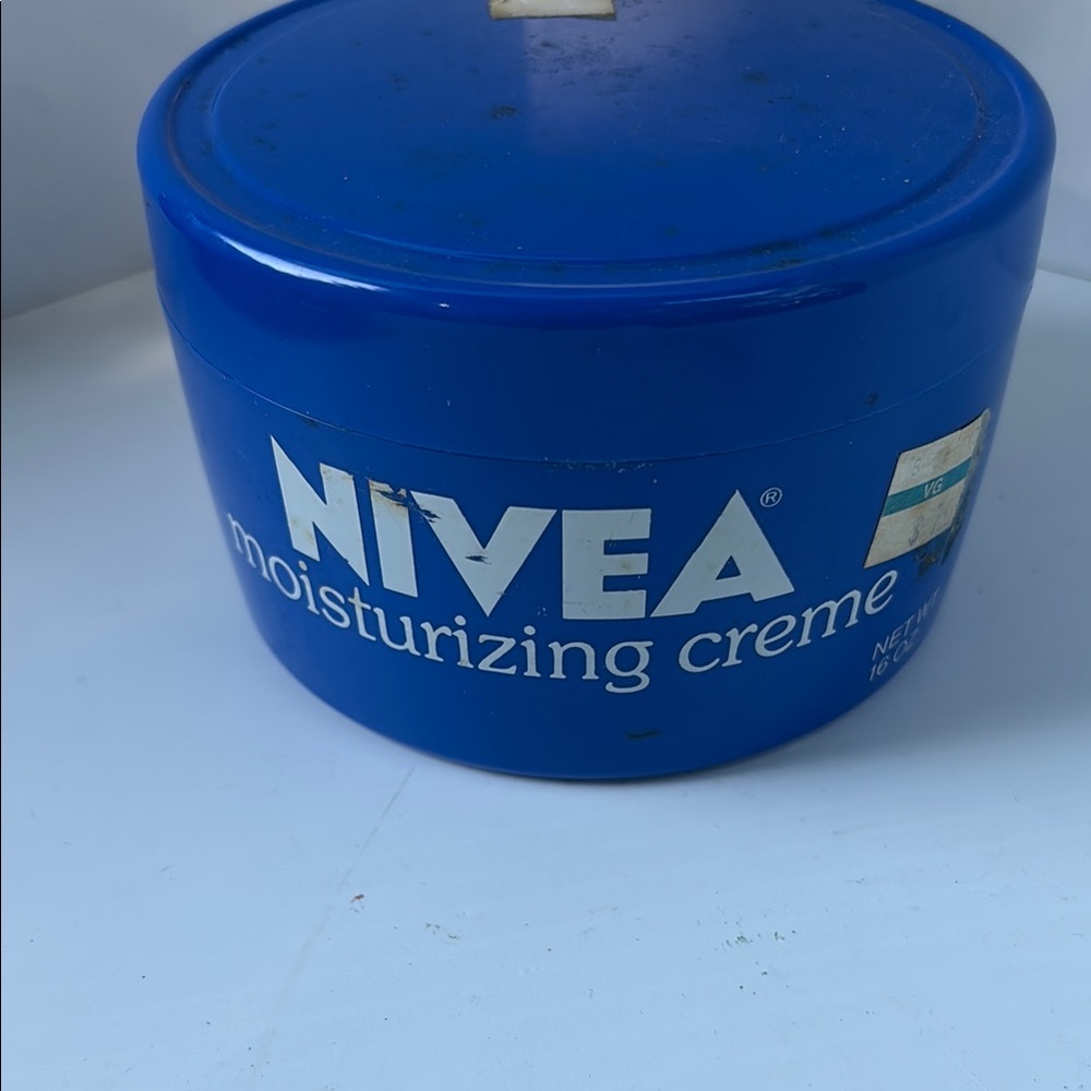 Vintage plastic prop Nivea‎ Blue Moisturizing Creme container. 70’s?